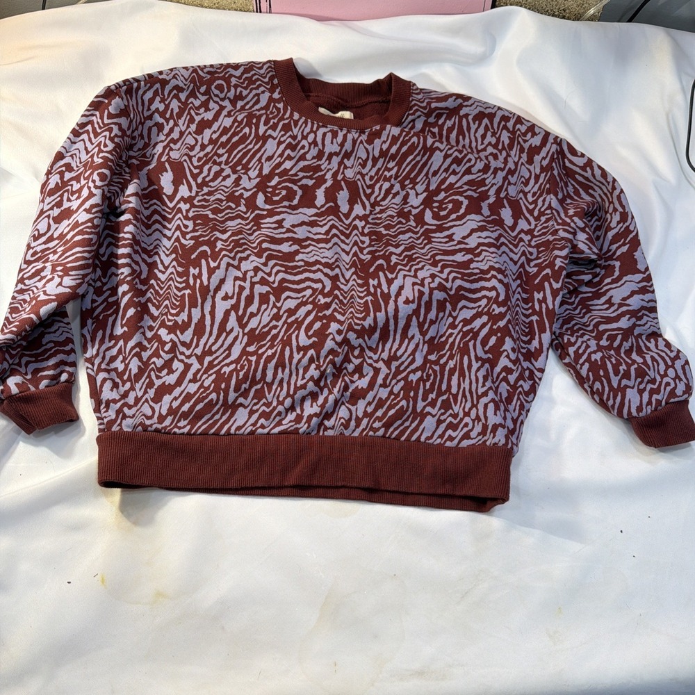 Madewell women's Re sourced cotton oversized tigerized sweatshirt size XXS 558